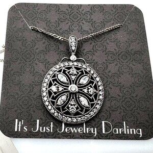 Womans Necklace Sterling Silver CZ Snowflake Style Pendant Holiday Winter Gift